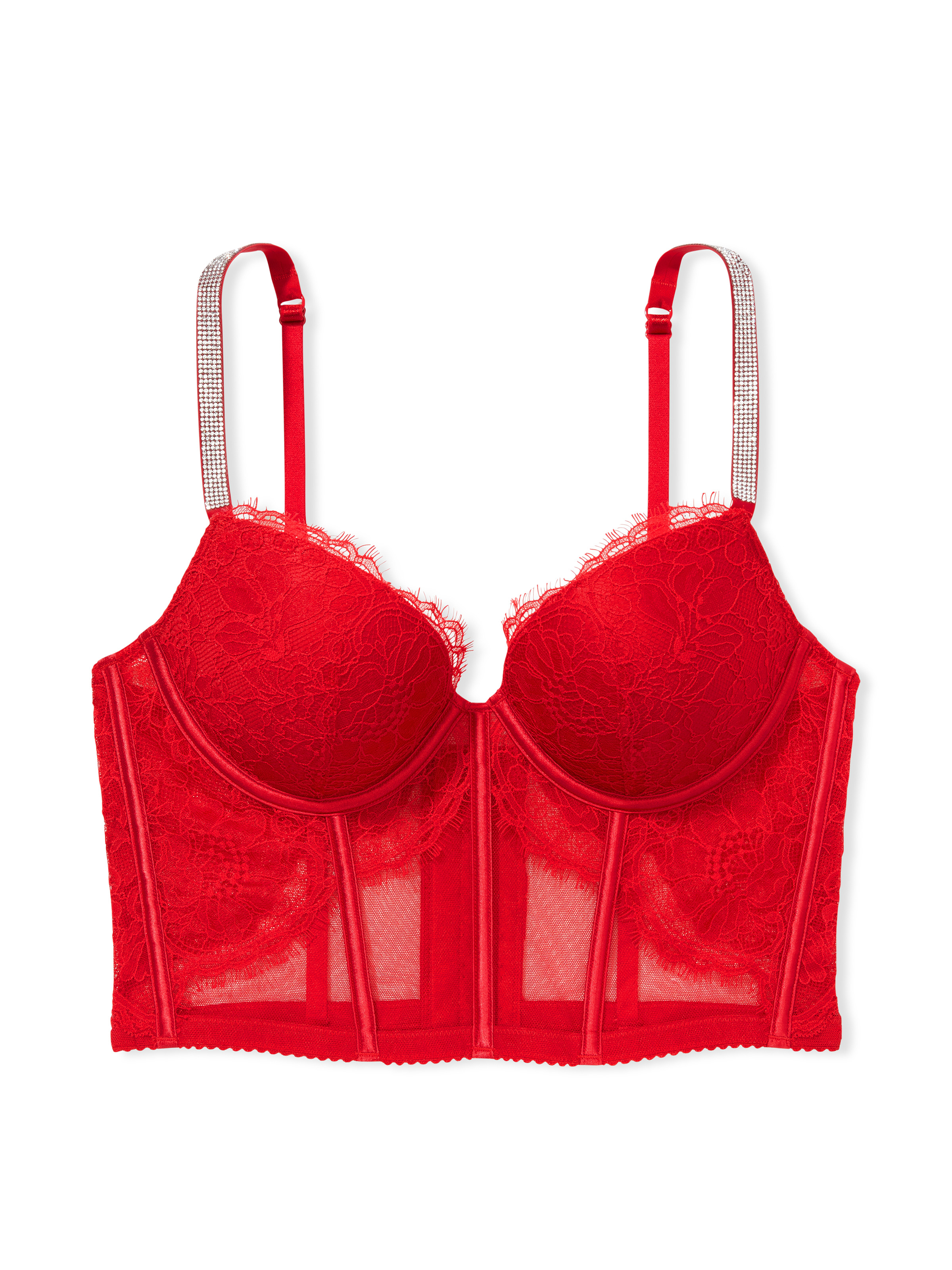 VS VERY SEXY Shine Strap Lace Brazilian Panty XSmall Red Plaid 
