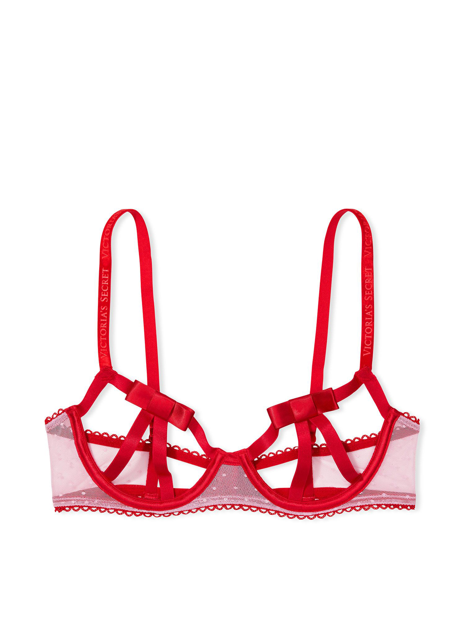 Victorias Secret VERY SEXY Strappy Embroidered Open Cup Balconette