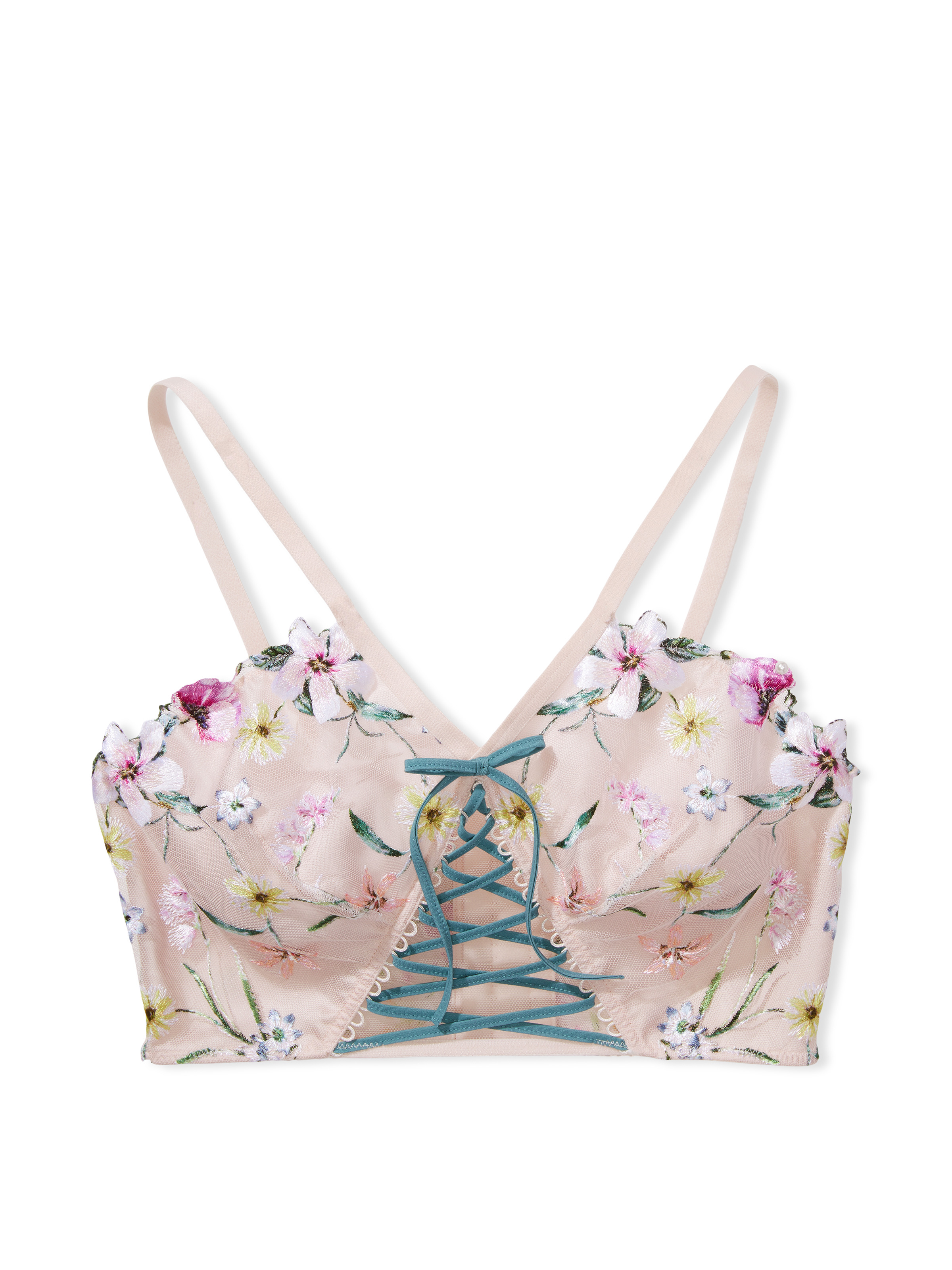 Unlined Embroidered Plunge Bra - Dream Angels - vs