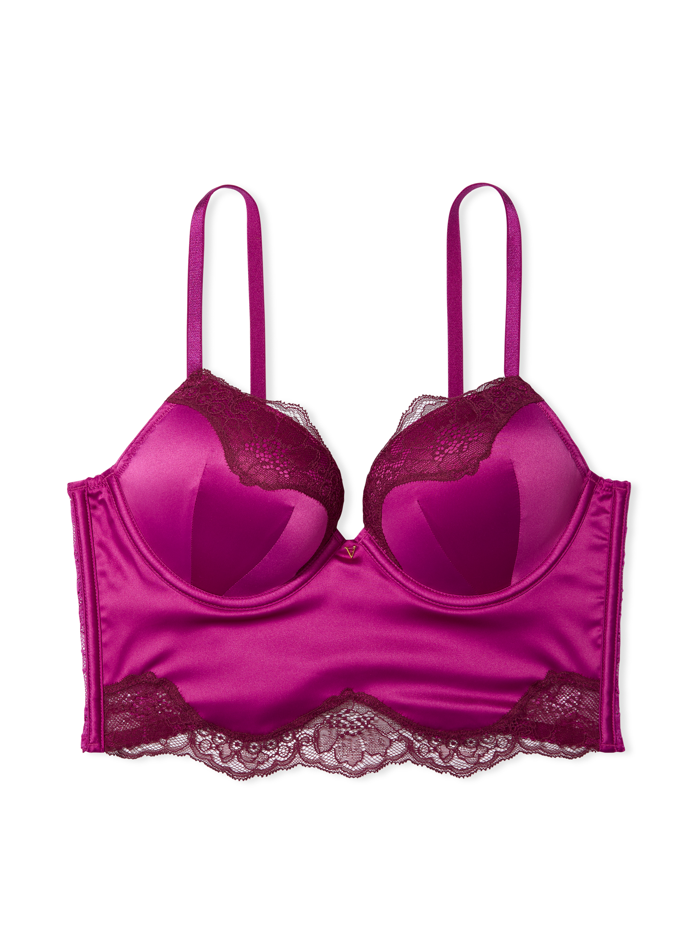  Victorias Secret Bombshell Shine Strap Push Up Bra, Add 2  Cups, Plunge Neckline, Lace, Bras For Women, Very Sexy Collection, Pink